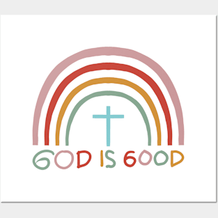 God is Good Rainbow Pattern Hand Drawing Posters and Art